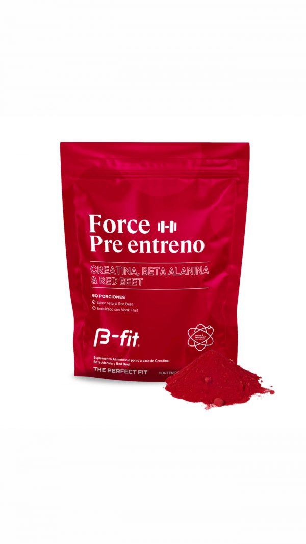 Force Pre Entreno B Fit con Creatina + Beta Alanina + Red Beet  (60 serv)